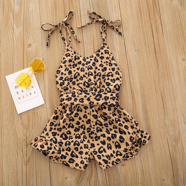 

jumpsuits baby summer clothing infant babies girls suspender rompers children casual leopard jumpsuit sleeveless strap trousers romper, Blue