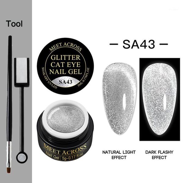 

reflective cat eye gel nail polish set auroras art 8ml glitter effect soak off uv for nails design1, Red;pink