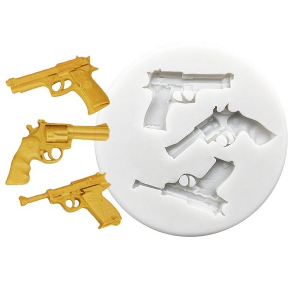 

baking moulds pistol handgun silicone mold sugarcraft chocolate cupcake fondant cake decorating tools