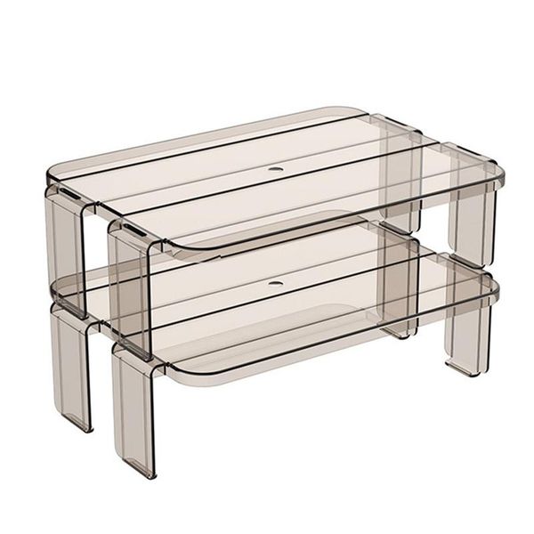 

hooks & rails 2pcs fridge organizer rack kitchen racks items stackable shelf layered tray storage