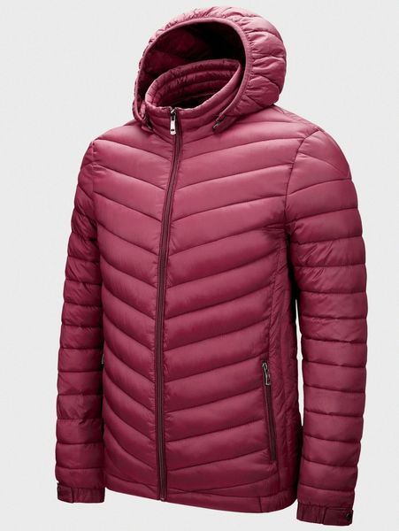 

men zipper placket hooded winter coat 97xi#, Black;brown