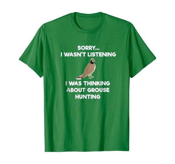 

grouse hunting t-shirt gift - funny hunter listening, White;black