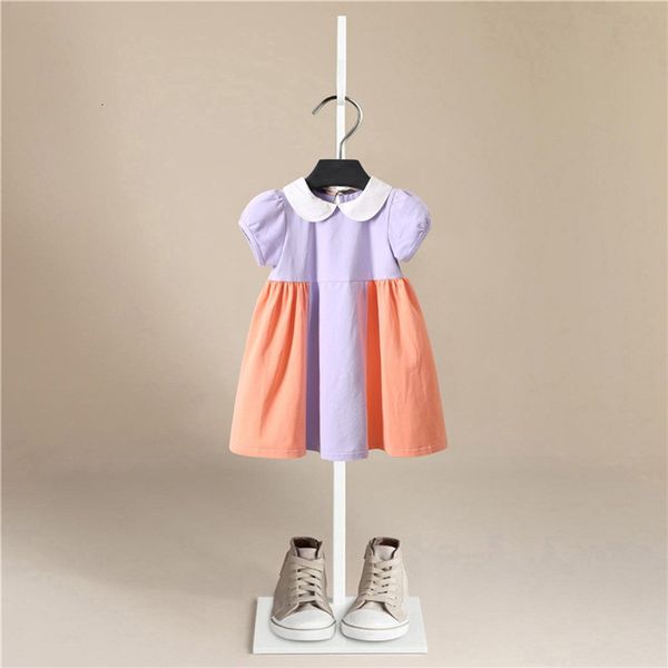 

girls' dresses summer new girl baby cotton floral short sleeve princess dress kids dresses for girls, Red;yellow