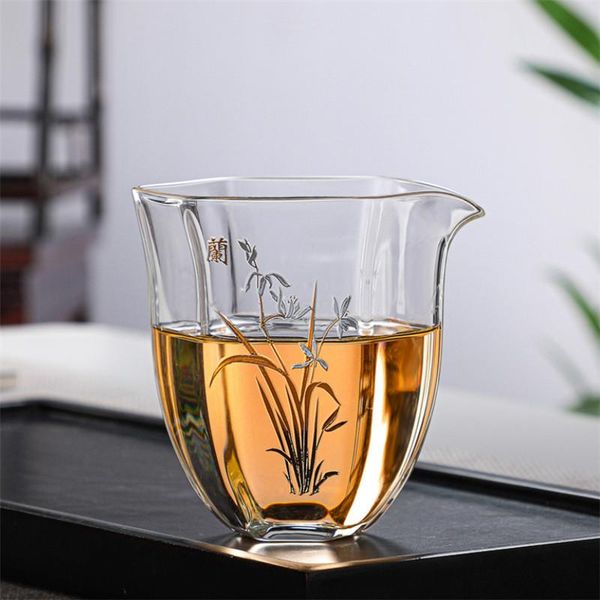 

wine glasses japanese style hexagonal heat resistant high borosilicate glass teacup creative water cup transparent drinkware tea set