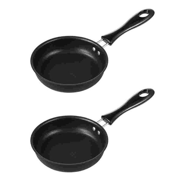

pans 2pcs mini omelette egg frying home non-stick (black)