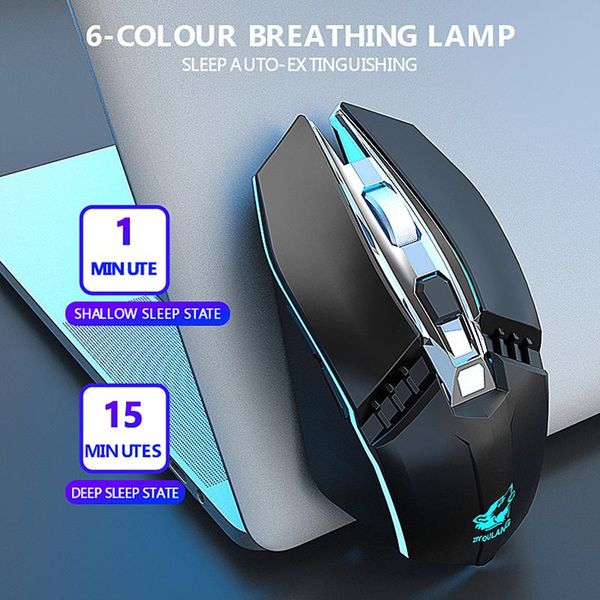 

wireless gaming mouse rechargeable led light optical mice for pc puo88