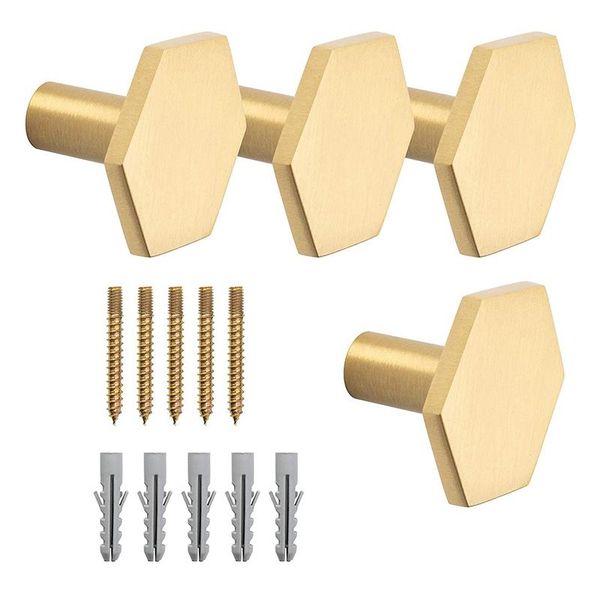 

4Pcs Modern Wall Hooks Made From Solid Brass. Perfect Purse Hanger, For Coats, Jackets, Hats, Scarves, Bags & Rails