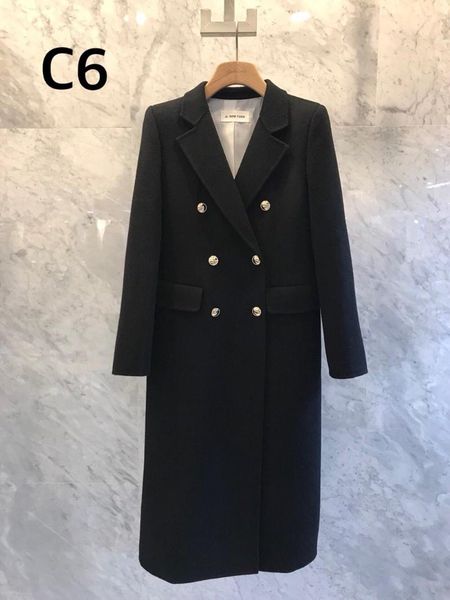 

women's wool & blends fall/winter anti-season woolen coat female product fashion temperament concise handmade double-sided js cashmere, Black