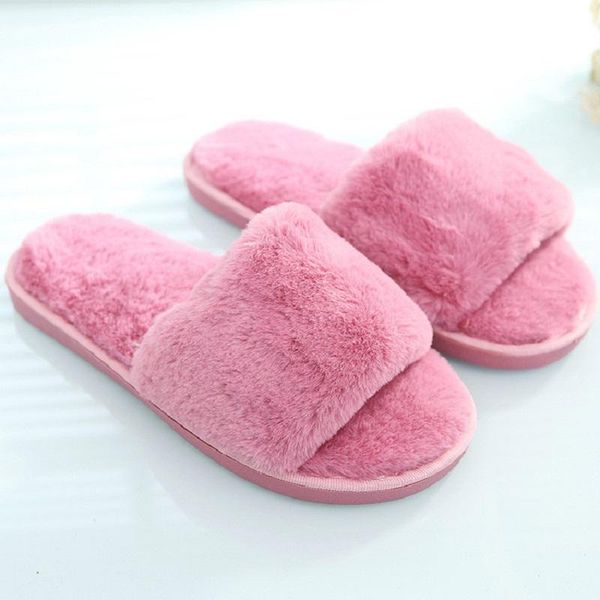 

slippers hair and women autumn style wear korean fashion home anti slip thick bottom cotton women's, Black