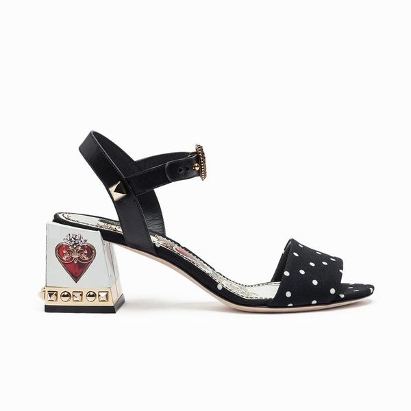 

white pot chunky sandals 10c, satin high heel shoes summer 6cm girls daily, Black