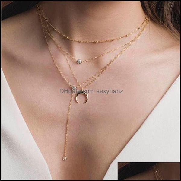 

pendant necklaces & pendants jewelry sequins mti layer long bohemian necklace for women bijoux aessories drop delivery 2021 xq3ys, Silver