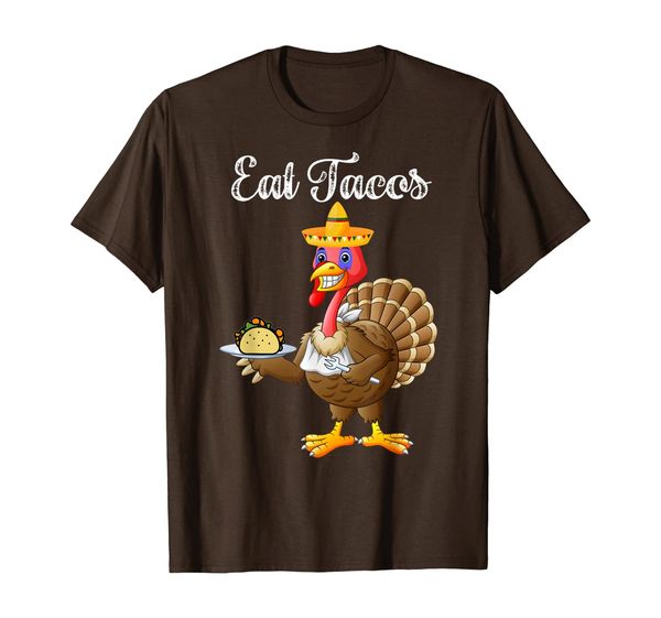 

turkey eat tacos funny mexican sombrero thanksgiving xmas t-shirt, White;black
