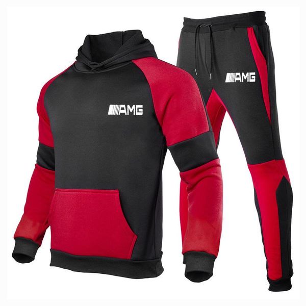 

men's suits & blazers 2021 casual sports 2-piece set of fashionable sportswear comfortable hoodie + pants jogging suit s-3xl, White;black