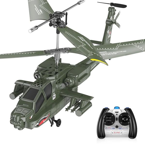 

3.5ch beast apache rc helicopter rtf mode2 ah-64 flight stabilizing system led light model kids fighting helicoptertoys gift