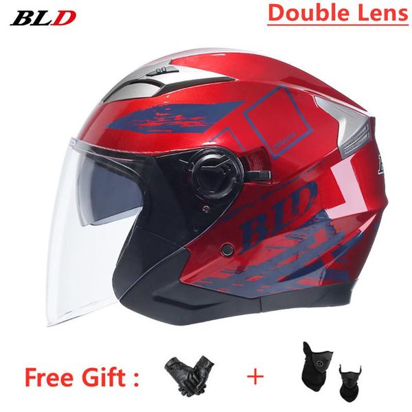 

est dual lens scooter motorcycle helmet women electric motobike cascos para moto inner sun visor sunmer riding helmets