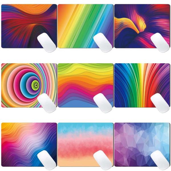 

mouse pads & wrist rests small non-slip pad, pu leather waterproof fashion watercolor series pattern comfortable computer game mat