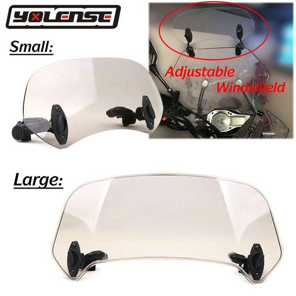 

motorcycle windshield universal scooter adjustable clip on windscreen extension spoiler wind deflector lockable