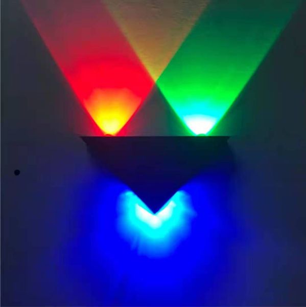

3w aluminum triangle led wall lamp ac85-265v modern home lighting indoor decor porch light ktv sconce