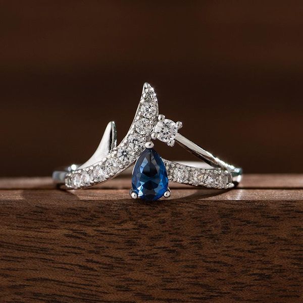 

wedding rings wholesale women metal fashion jewelry accessories blue yellow red black green purple pink engagement crown, Slivery;golden