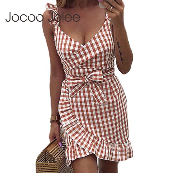 

women strap sleeveless v neck ruffles sashes mini dress elegant bodycon summer beach party 210428, Black;gray