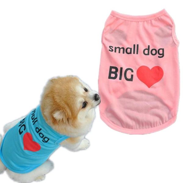 

dog apparel xs-l pet vest printed cotton jersey spring/summer shirt clothes for dogs cats puppy wholesale 40ja15