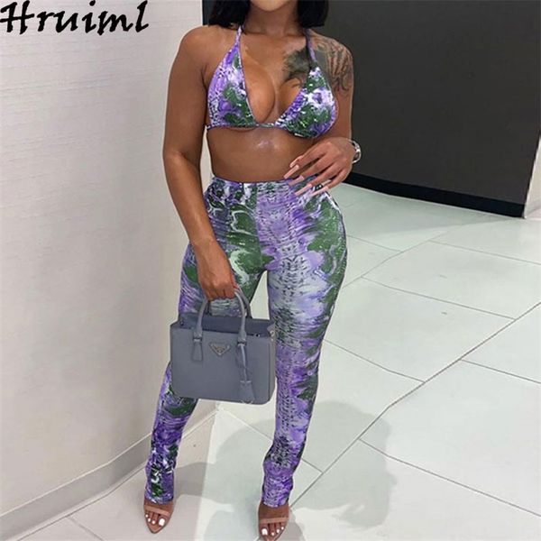 

personalized & club sleeveless pullover v-neck two piece set and pants night backless outfits for women 210513, White