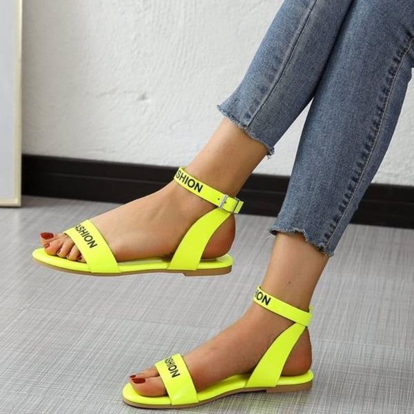 

women summer beach sandals flats shoes pu plus size 42 43 one-strap open toe candy sandalias mujer sapato feminino, Black
