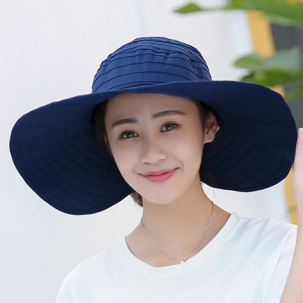 

18 year summer air sunshade hat sun foldable short brim, Blue;gray