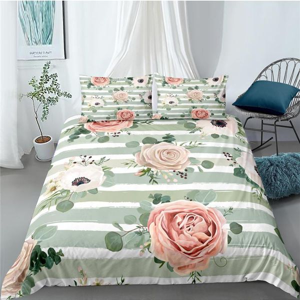 

bedding sets luxury 3d rose flower print 2/3pcs kids set comfortable duvet cover pillowcase home textile  and king eu/us/au size