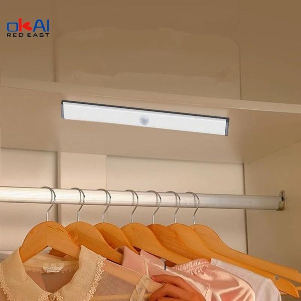 

10 long strip under cabinet light magnetic closet lights motion sensor lamp for kitchen wardrob wall