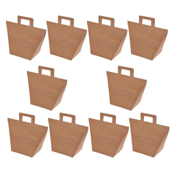 

gift wrap 10pcs portable gilding bag delicate kraft paper presents pouch simple handbag wrapping tote (yellow, only box)