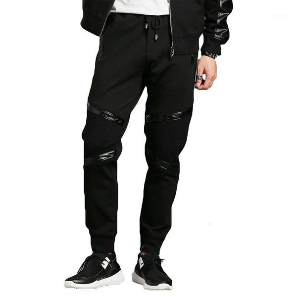 

men's pants spring sports tight pencil black fashion