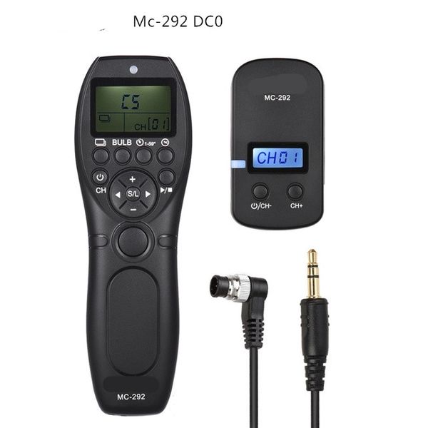 MC-292 DC0 / DC2 / N3 / S2 / E3 2.4G Colocação de câmera Remotes Obturador Comunicados Controle Remoto Sem Fio LCD Temporizador LCD Canais para Canon / Sony / Nikon / Fujifilm etc