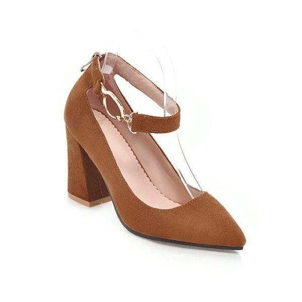 

dress shoes temperament of the spring 2021 point thick with high heels strap size code 33 18115-45 women's, Black