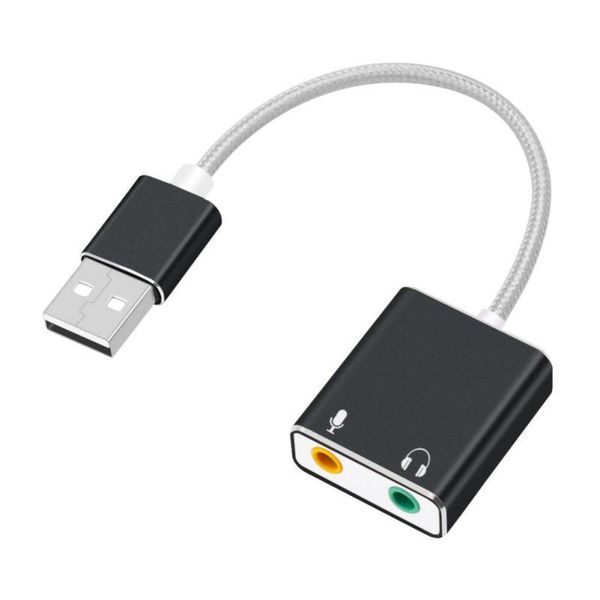 

audio cables & connectors external stereo sound card adapter 3.5mm headphone and microphone jack