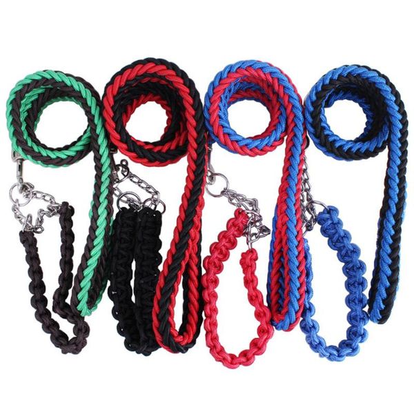 

colorful nylon braided pet leash random color dog traction collars & leashes