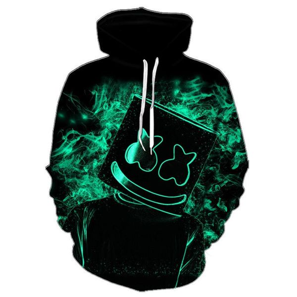 

men's hoodies & sweatshirts and women's fashionable hip-hop sweatshirts, smiling hooded sweaters, 3d printing, spring autumn, Black