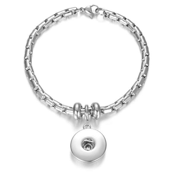 

charm bracelets simple silver 18mm snap button bracelet & bangles stainless steel chain for jewelry nn-757, Golden;silver