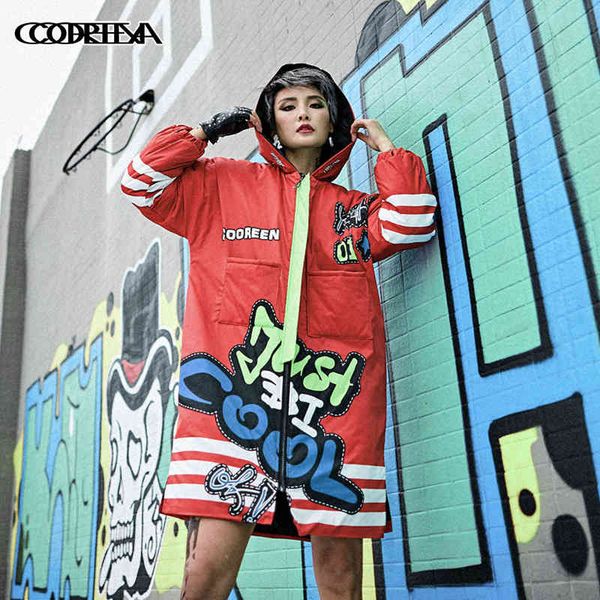 

Winter female coat warm cotton jacket big size street harajuku impression students, Black