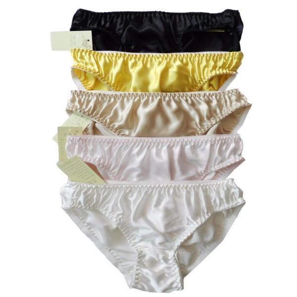

women's swimwear wholesale 5pcs pure silk bikini panties size:  l xl xxl (w27"-41, White;black