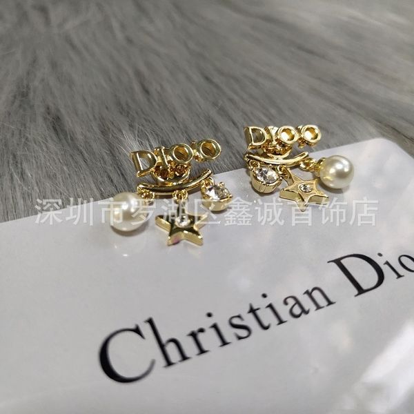 

special offer 75% off outlet online family years old new star letter earrings new simple and generous earrings for women, Silver