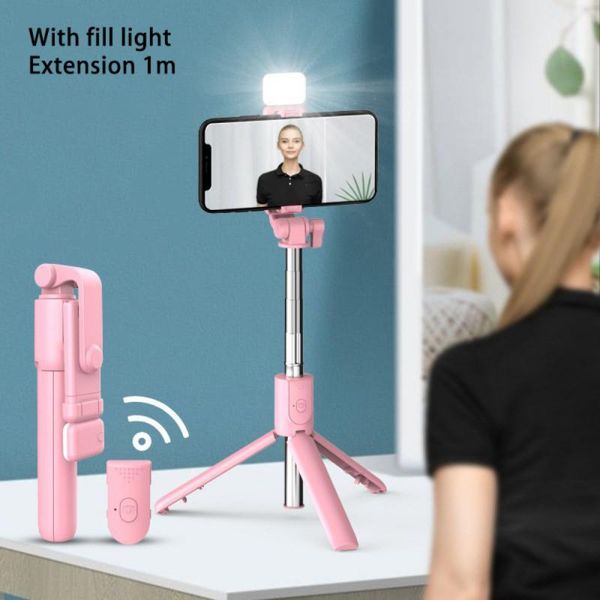 

tripods 2021 mobile phone selfie stick bluetooth-compatible integrated extended video camera bracket live tripod 2-gear fill