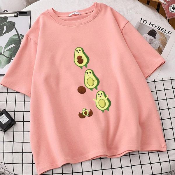 

women's t-shirt cute avocado women tumblr ulzzang t shirts camisetas de mujer anime sleeve tee tshirts femme roupas femininas vetement, White