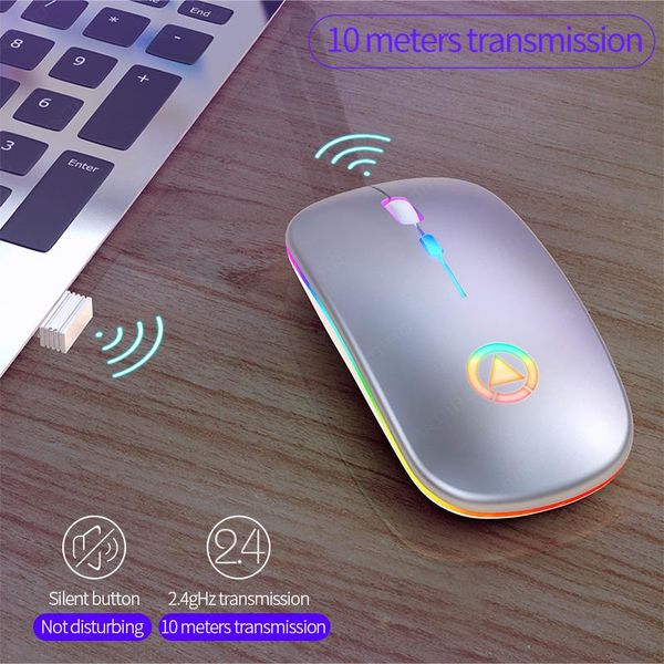 

mice rgb wireless mouse gamer rechargeable slient mause usb computer with backlit ergonomic for lappc