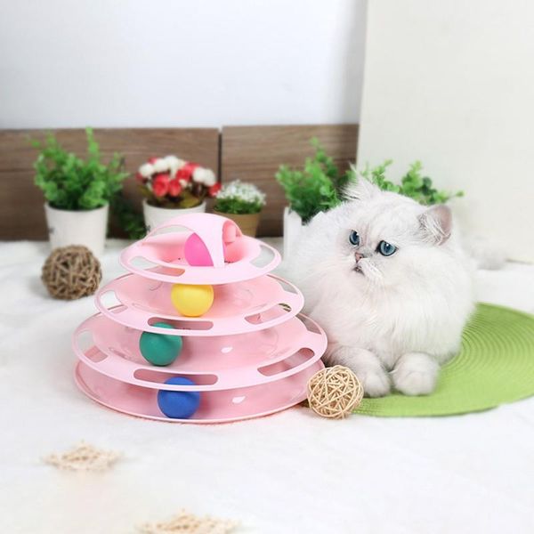 

cat toys 4-layer kittens entertainment disc pet iq training turntable amusement plate kitten toy balls products
