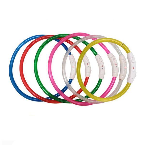 

dog collars & leashes pet usb rechargeable led collar light night safety flashing supplies dogs accessories for small large