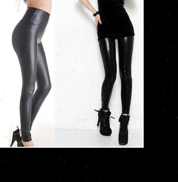 

black stretch faux leather womens leggings high waist pants sheath  clothing