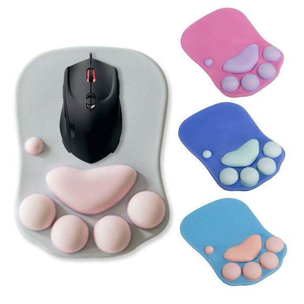 

mouse pads & wrist rests 3d cute pad anime soft cat rest support silicon mat pc thicken comfort