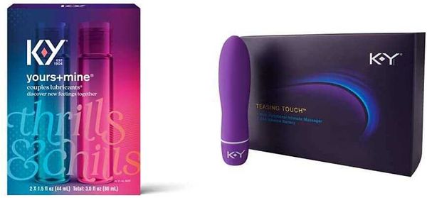 

lubricant for him and her, k-y yours s lubricant, 3 fl oz with teasing touch multi-functional intimate massager, discreet packaging, 2