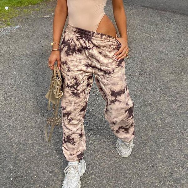 

winter autumn fashion women lady loose pants tie dye high street casual streetwear joggers sweatpants waist trousers women's & capris, Black;white